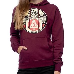 OBEY 'Dissent Till The End' Burgundy Hoodie